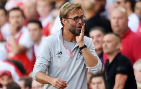 Liverpool manager Juergen Klopp was on top of the world after his side’s fourth goal.