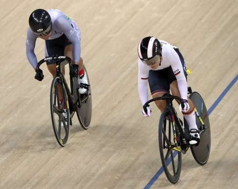 Sarah Lee just was unable to get past Germany’s Kristina Vogel in both her races. Photo: EPA