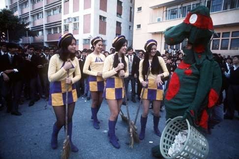 An undated photo of Lap Sap Chung with the Miss Super Cleans. Photo: SCMP Pictures
