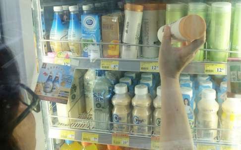 The milk tea is pulled at one convenience store in Hong Kong. Photo: Stanley Shin