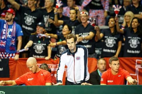 Andy Murray and his GB teammates were narrowly beaten by Argentina in the semi-finals. Photo: EPA