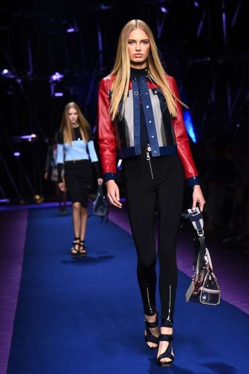 Leggings are back for Versace. Photo: AFP