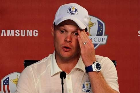 Willett speaks in a press conference during practice. Photo: AFP