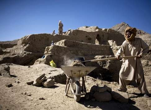 A mining site near a sprawling 2,600-year-old Buddhist monastery in Mes Aynak, where a Chinese government-backed mining company spent US$3 billion on a copper mine project. Photo: AP