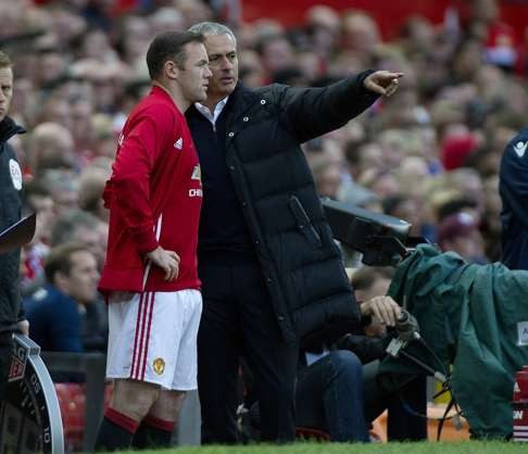 Wayne Rooney and Manchester United manager Jose Mourinho. Photo: EPA