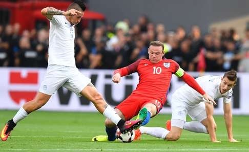 Wayne Rooney in action against Slovakia. Photo: AFP