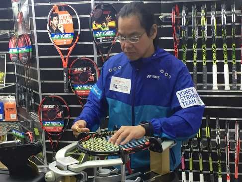 Hong Kong-based racquet stringer Dickie Lee.