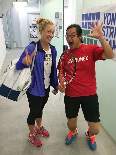 Dickie Lee with world number one Angelique Kerber.