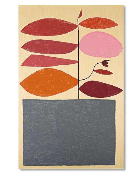 Jonas Wood’s Untitled (Red and Pink on Tan) (2009).