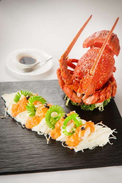 Greater China Club's sauteed lobster fillet with hairy crab roe.