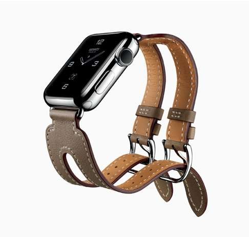 The Apple Watch Hermès with double-buckle cuff.