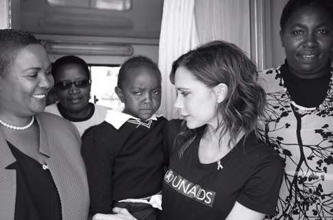 Beckham at a clinic in Kenya.