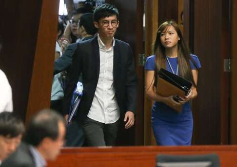 Pro-establishment lawmakers targeted localists Baggio Leung and Yau Wai-ching. Photo: Sam Tsang