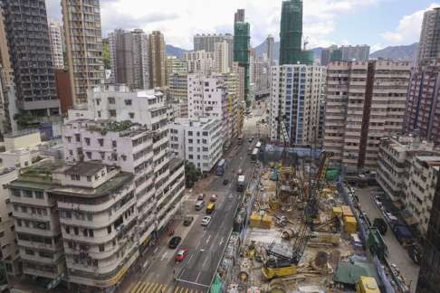 Construction along Ma Tau Wai Road in To Kwa Wan. Photo: Rachel Cheung