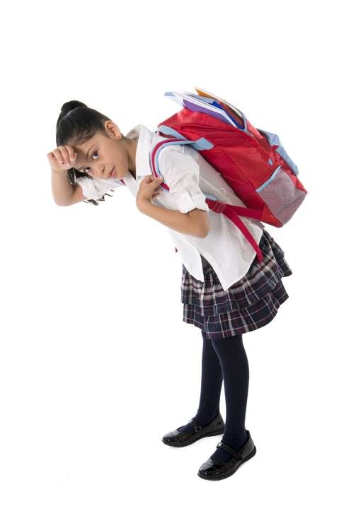 Make sure your child has a quality backpack and that she’s not carrying anything she doesn’t need.