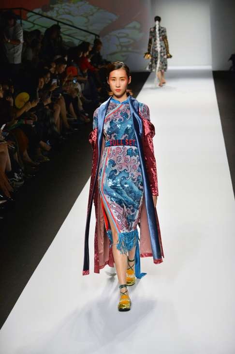 A model in a Mukzin outfit at Shanghai Fashion Week.