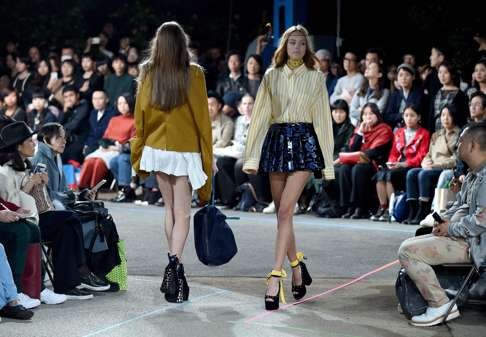 Mikio Sakabe sent out models in seven-inch heels at Tokyo Fashion Week. Photo: AFP