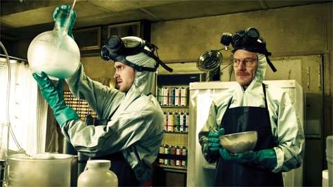 Bryan Cranston (right) in a scene from Breaking Bad.