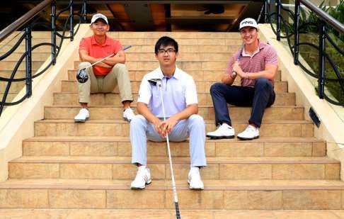 Dou Zecheng with Hong Kong’s Jason Hak Shun-yat (left) and American Charlie Saxon.