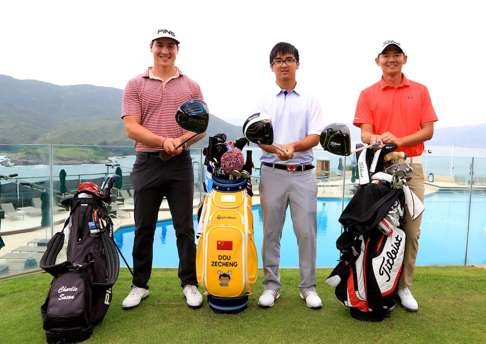 Dou Zecheng with Hong Kong’s Jason Hak Shun-yat (right) and American Charlie Saxon.