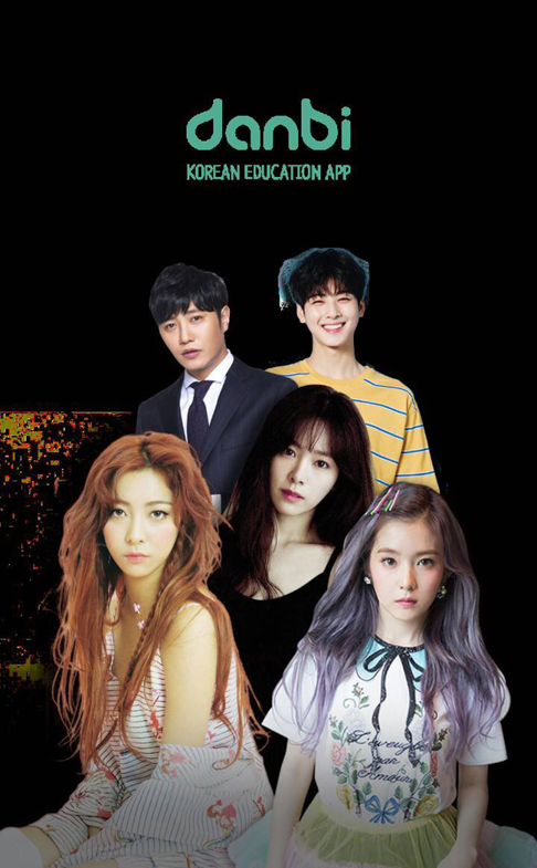 An image of the Korean language learning application Danbi featuring Korean K-pop stars and actors. Photo: Do More