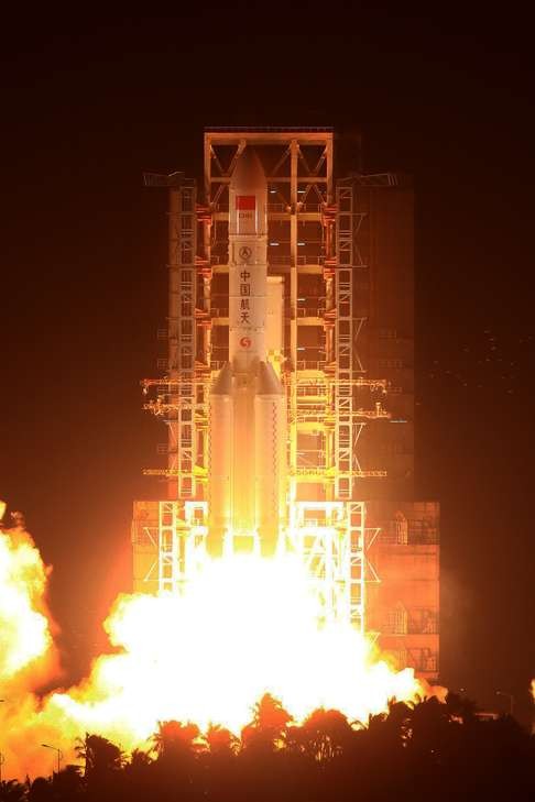 The CZ-5 belongs to a new generation of rockets that will be used in China’s future space projects. Photo: Xinhua