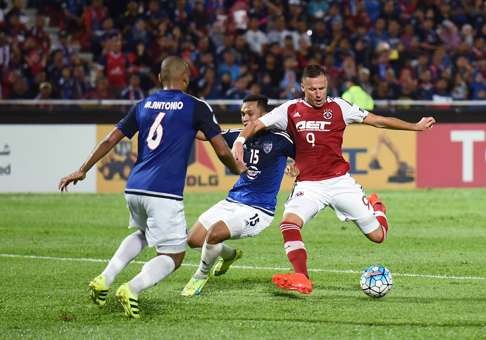 South China lose to Malaysia’s Johor Darul Tazim in the quarter-finals of this year’s AFC Cup. Photo: Nizam Rahman