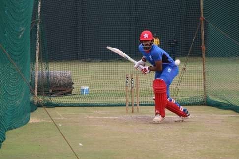 Nizakat Khan at the nets on Saturday in Nairobi. Photo: Cricket Hong Kong