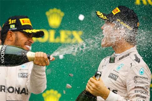 Hamilton and Rosberg have both driven superbly this term underlining the dominance of Mercedes. Photo: EPA