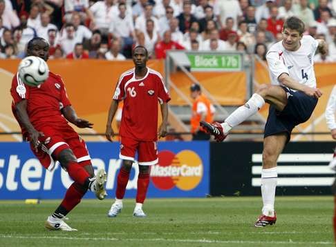 Steven Gerrard in action for England against Trinidad and Tobago at the 2006 World Cup. Photo: AP