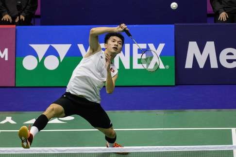 Angus Ng was in control in the third game against India’s Sameer Verma. Photo: AFP