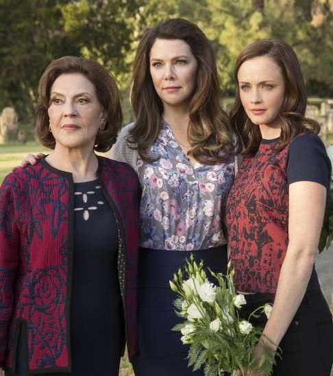 Kelly Bishop (left) returns as Emily Gilmore, respectively mother and grandmother of Graham and Bledel’s characters.