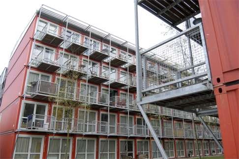 Container-based student housing in the Netherlands.