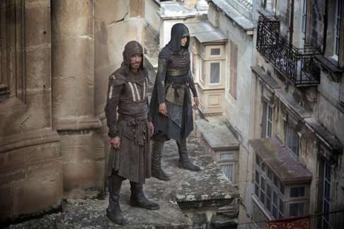 Michael Fassbender (left) and Ariane Labed in Assassin's Creed.