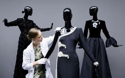 Preparations for the 'To Audrey With Love' exhibition at the Gemeentemuseum in The Hague. Photo: AFP