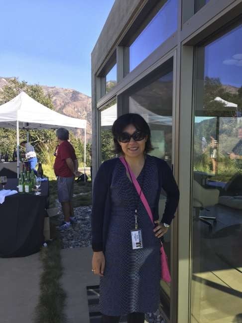 Amy Wu at a food and wine tasting in Big Sur, California.