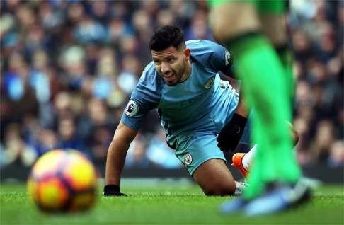 Manchester City’s Sergio Aguero has spearheaded them to fourth place in the table. Photo: EPA