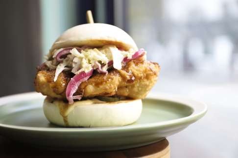 Szechuan fried chicken bao.