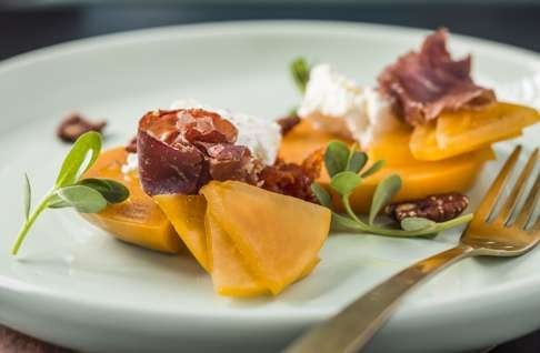 Ricotta and persimmon