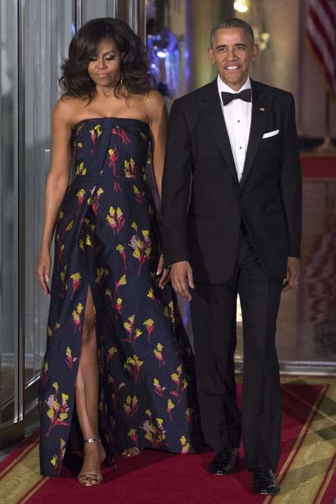Michelle Obama wearing Jason Wu at the White House in 2016. Photo: EPA