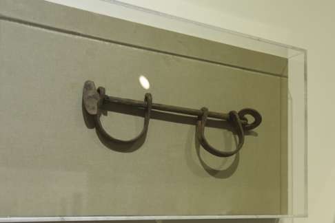 Iron shackles used on female slaves.