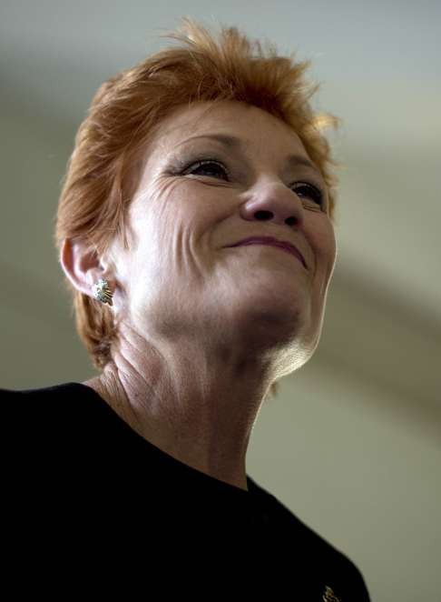 Australian firebrand politician Pauline Hanson. Photo: AFP