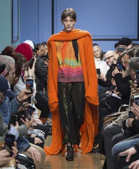Saggy knits were a J.W. Anderson feature in London.