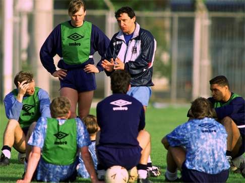 Graham Taylor at an England training session. Photo: Reuters