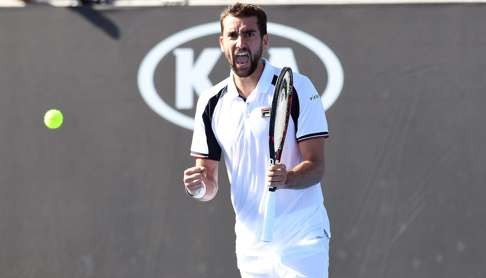 Marin Cilic of Croatia was also forced to dig deep to make round two by Poland’s Jerzy Janowicz. Photo: EPA