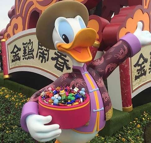 Donald Duck pictured before he was relieved of his candy. Photo: Handout