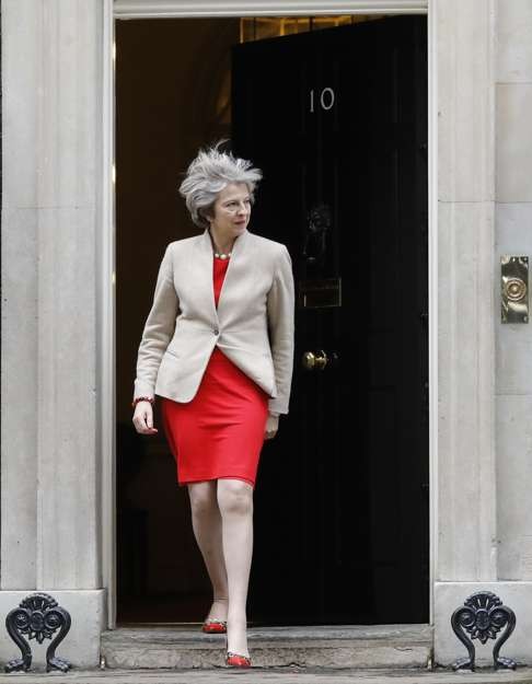 Britain's Prime Minister Theresa May at 10 Downing Street. Photo: AP
