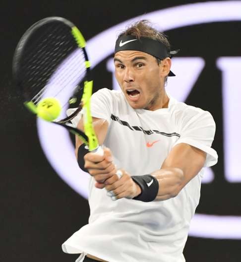 Rafael Nadal is enjoying a fine Australian Open so far. Photo: Kyodo