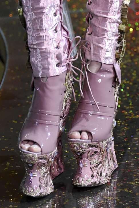 You wouldn’t want to walk far in these. Photo: AFP