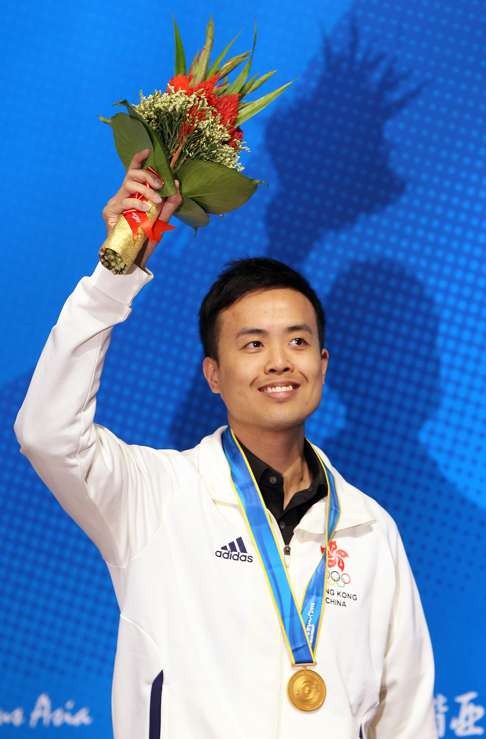 Marco Fu with his Asian Games gold won against China's Ding Junhui in Guangzhou in 2010. Photo: SCMP